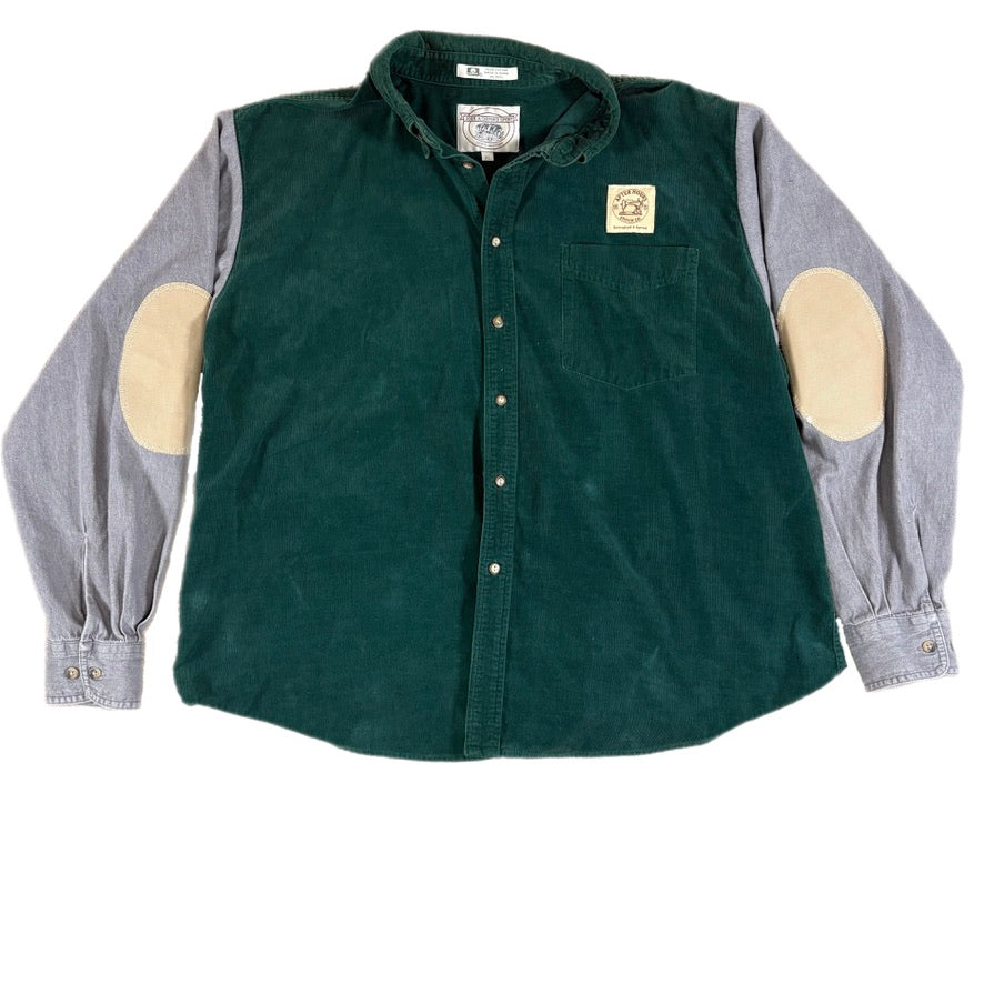 Green & Gray Button-Up