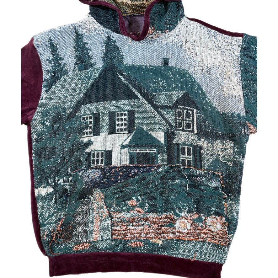 Red Scrap Woven Hoodie