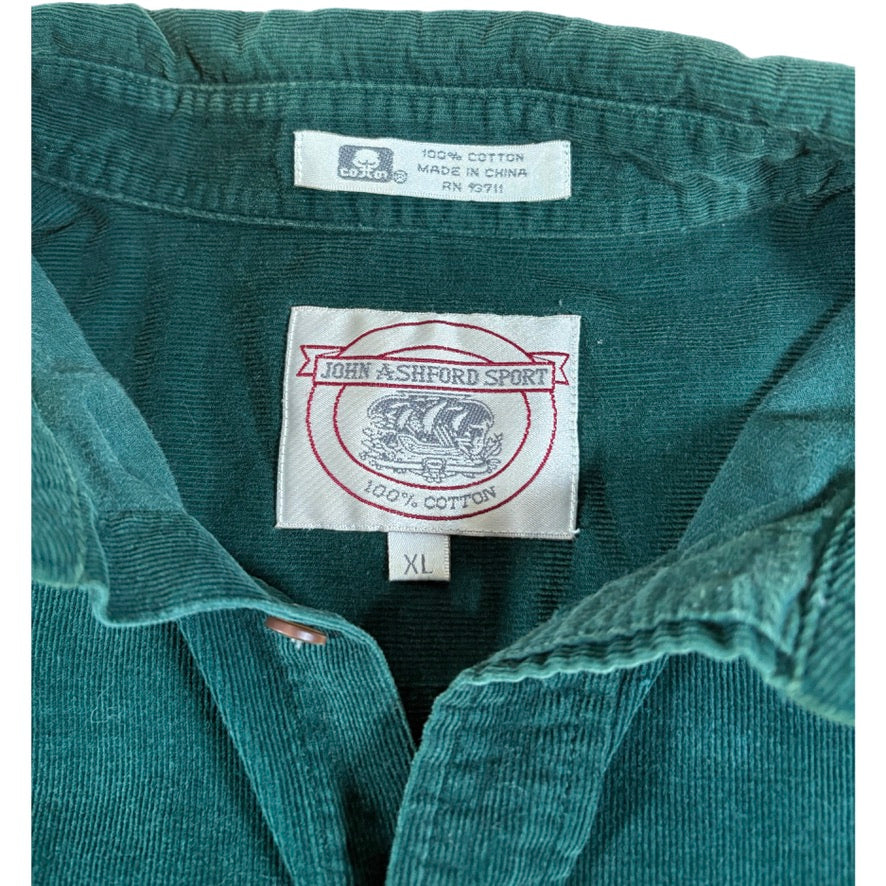 Green & Gray Button-Up