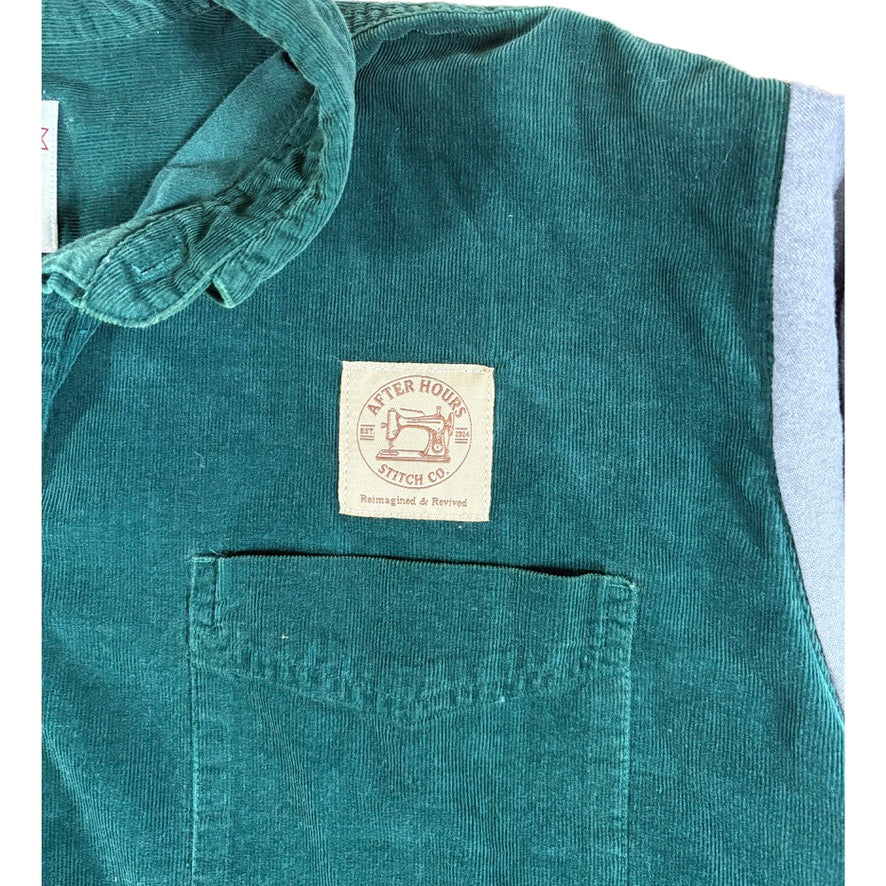 Green & Gray Button-Up