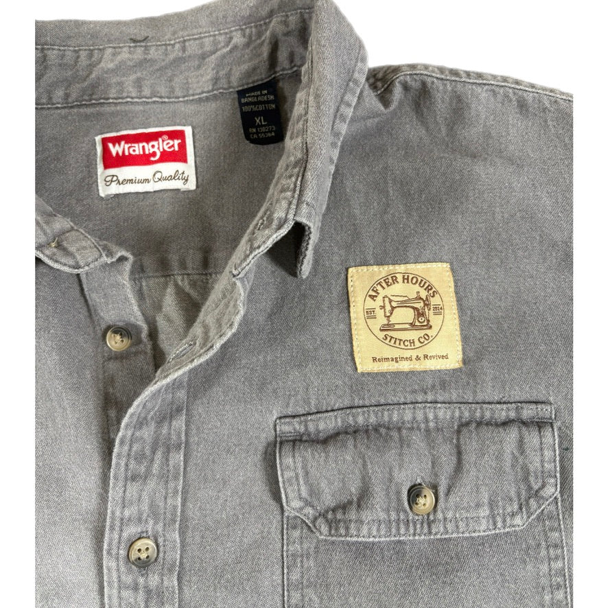 Gray & Green Button-Up