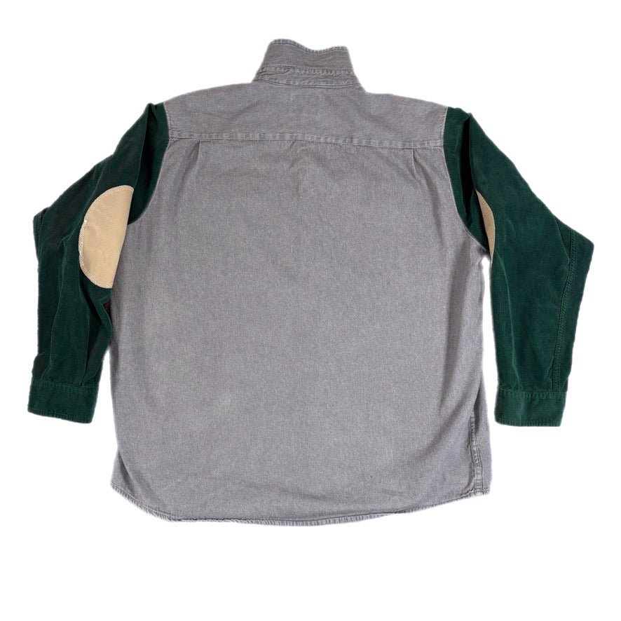 Gray & Green Button-Up