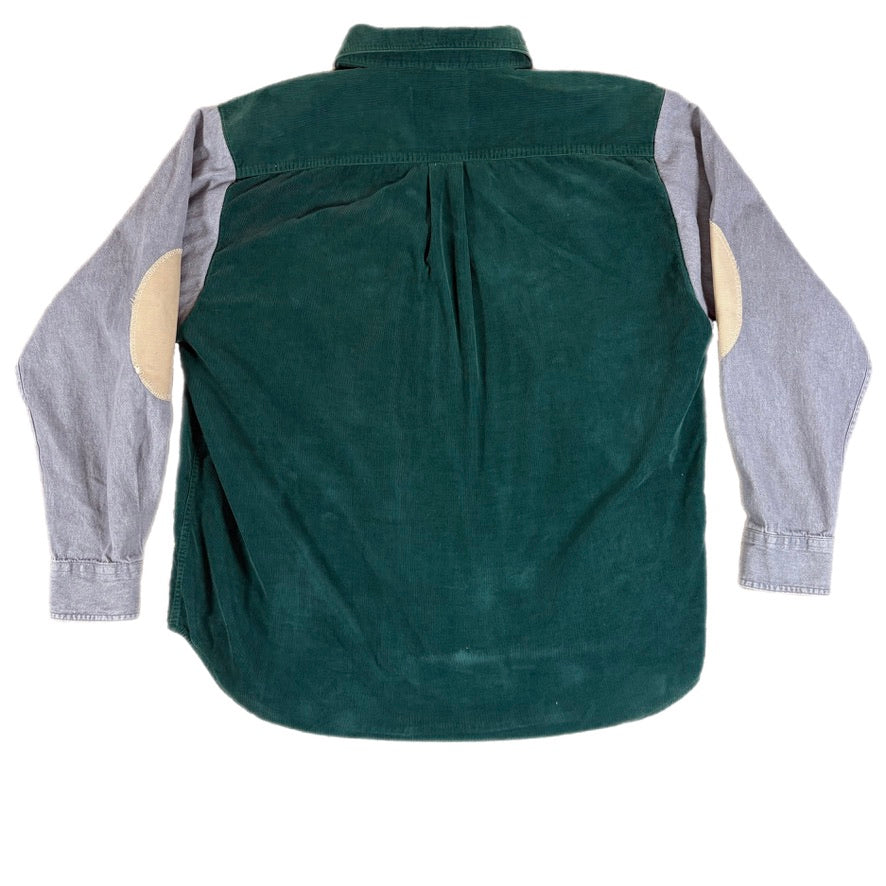 Green & Gray Button-Up