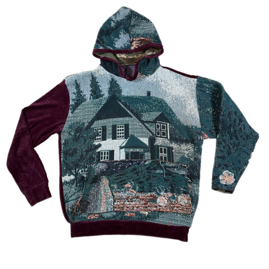 Red Scrap Woven Hoodie
