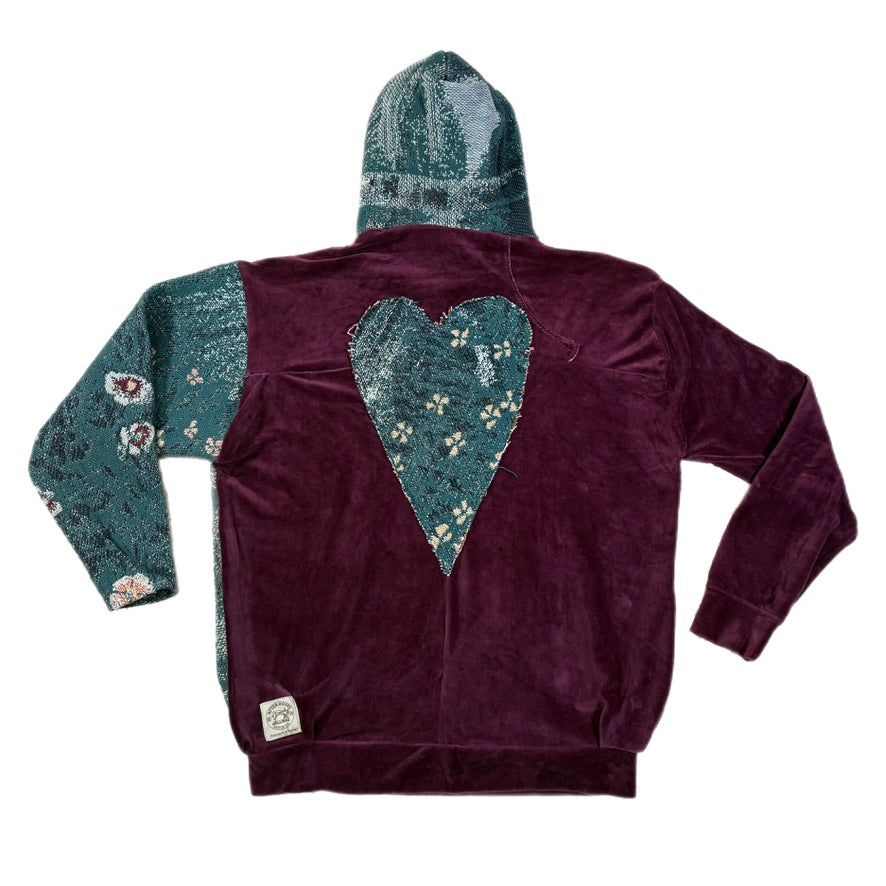 Red Scrap Woven Hoodie