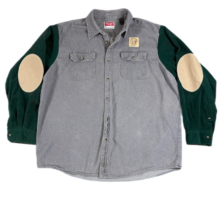 Gray & Green Button-Up