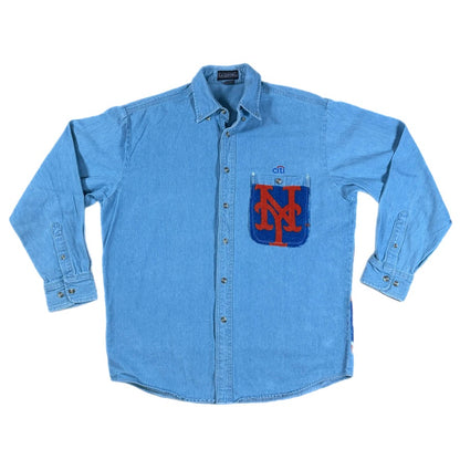Mets Denim Button-Up